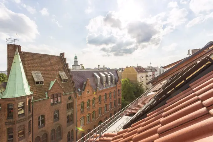 View from a roof of a building in Berlin Friedrichshain