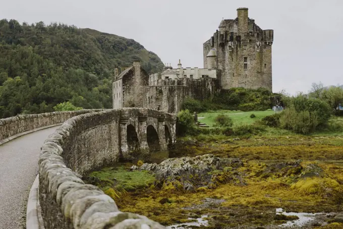 Road to distant castle, Portee, Inner Hebrides, Scotland