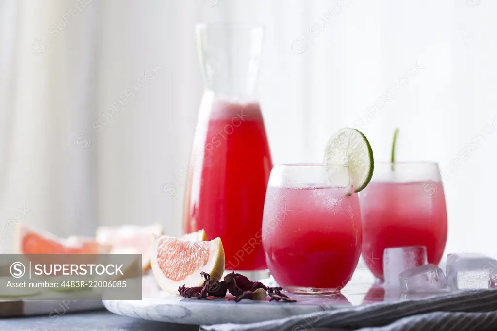 hibiscus ginger palomas. Cocktail, cousin to the margarita.