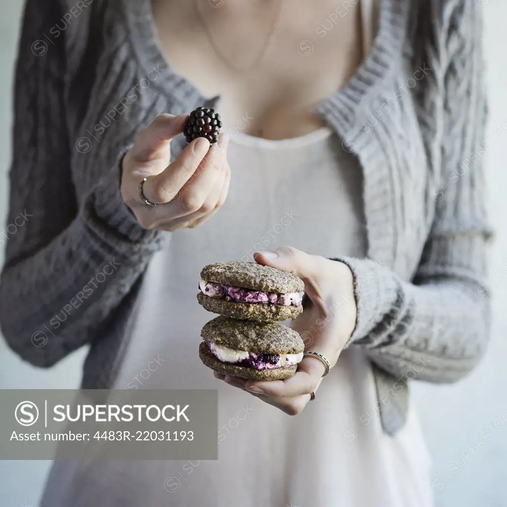 Homemade cookies with blackberries and cream cheese by @lauranegrato at The Picture Pantry