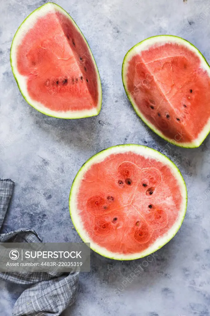 Watermelons, chopped