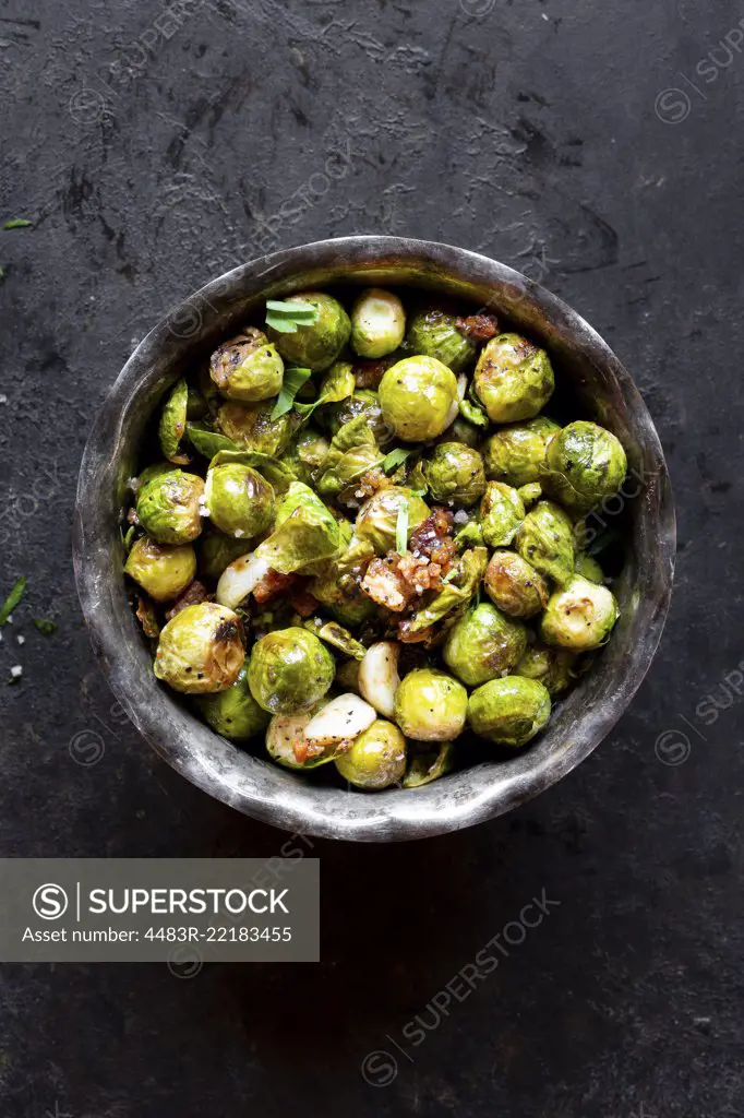 Roast Chicken Dinner with Fennel Rice, Brussels Sprouts, Baked Potato , Sautéed mushrooms - Gluten-free.