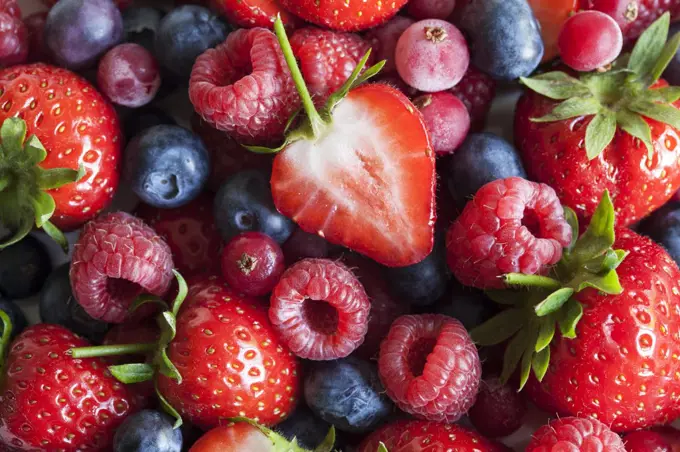 Macro shot of fresh berries