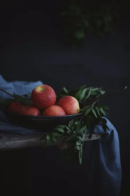 Fresh ripe red apples