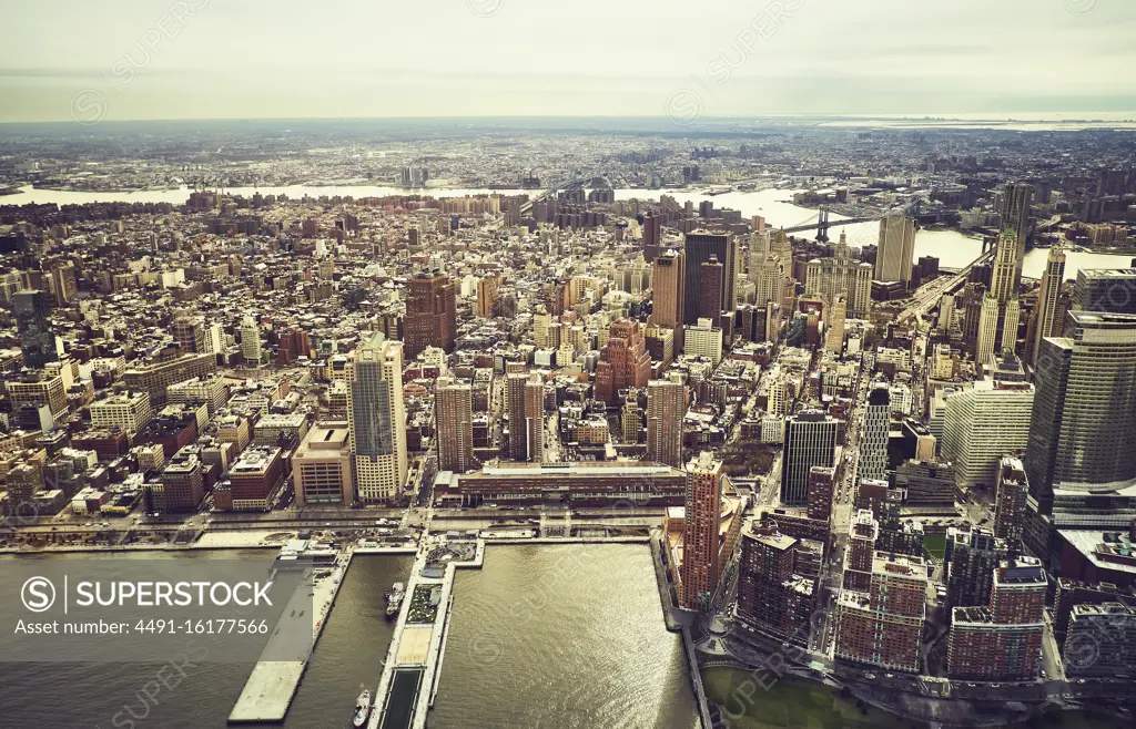 Modern megalopolis cityscape with skyscrapers