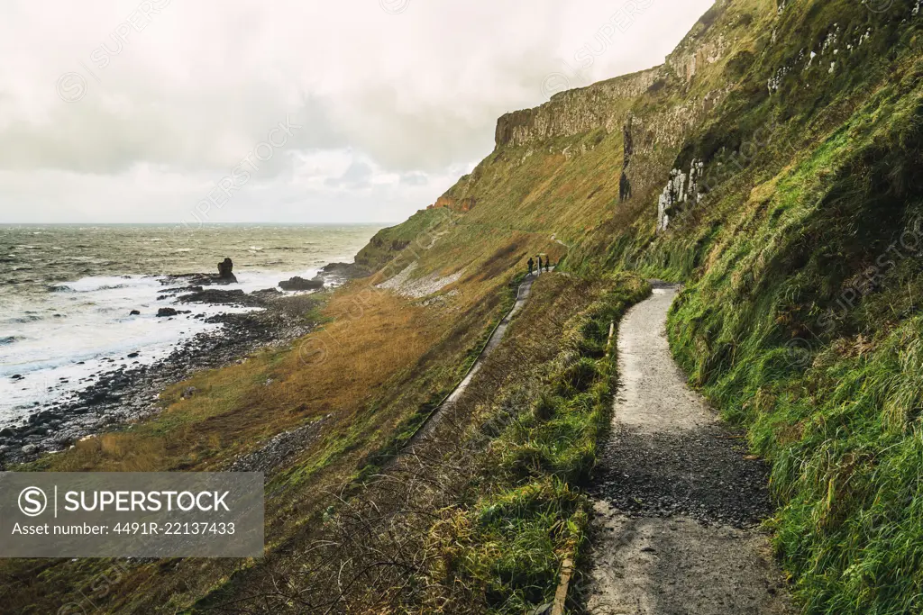 Small road on hill at seaside