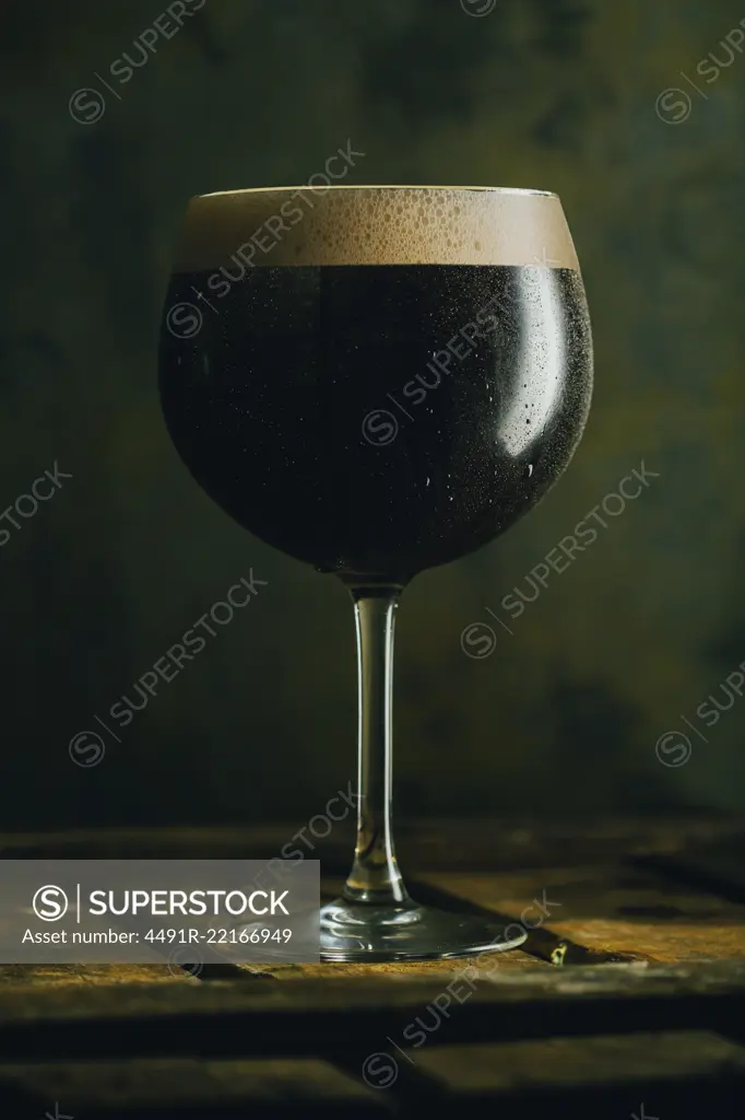 Glass of black beer