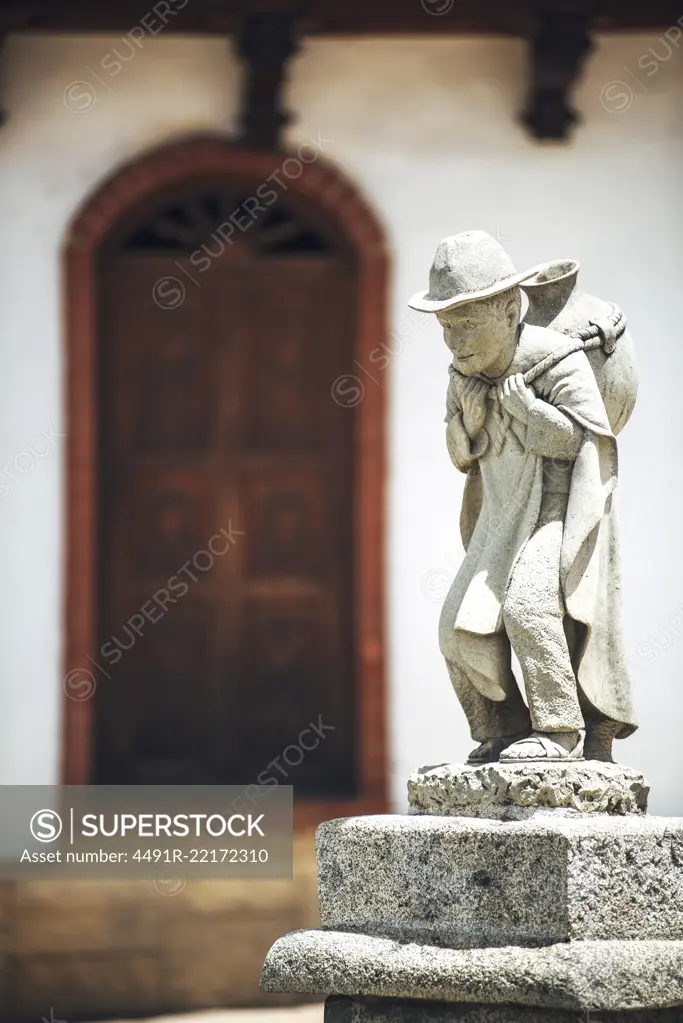 Statue n a Small village in Huaraz, Peru