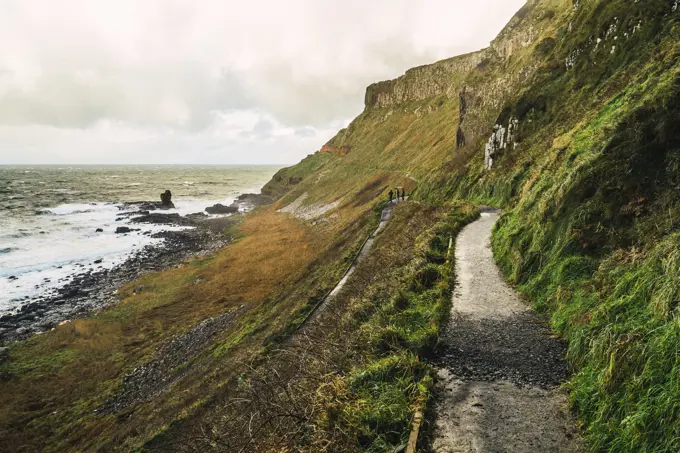 Small road on hill at seaside