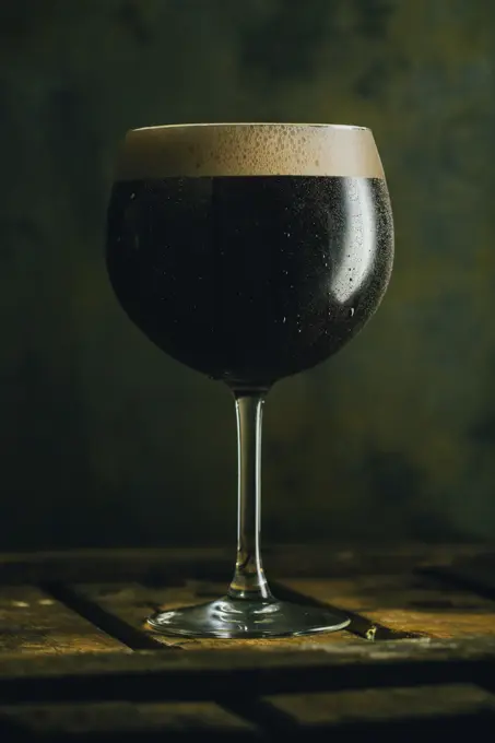 Glass of black beer