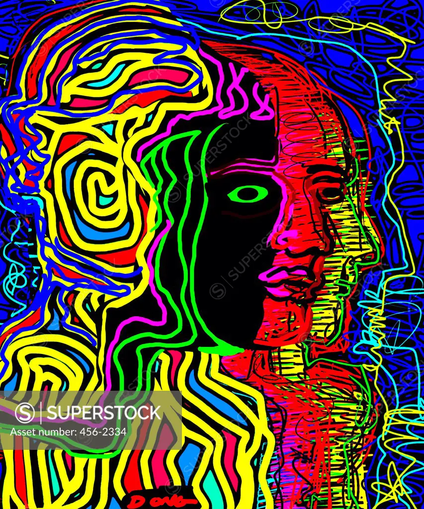 Neon Faces, by Diana Ong, Computer Graphics, 2010