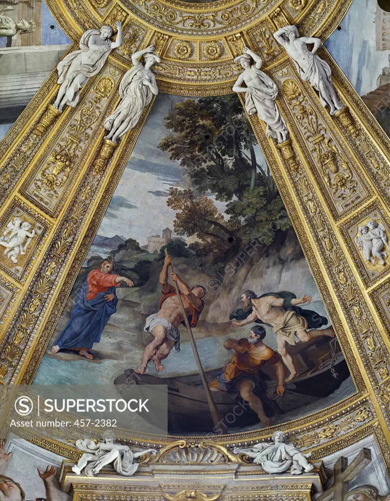 Story of St. Andrew--Jesus' Call to the Fisherman Andrew and Peter 123 Domenichino (1581-1641 Italian) Fresco Sant' Andrea della Valle, Rome