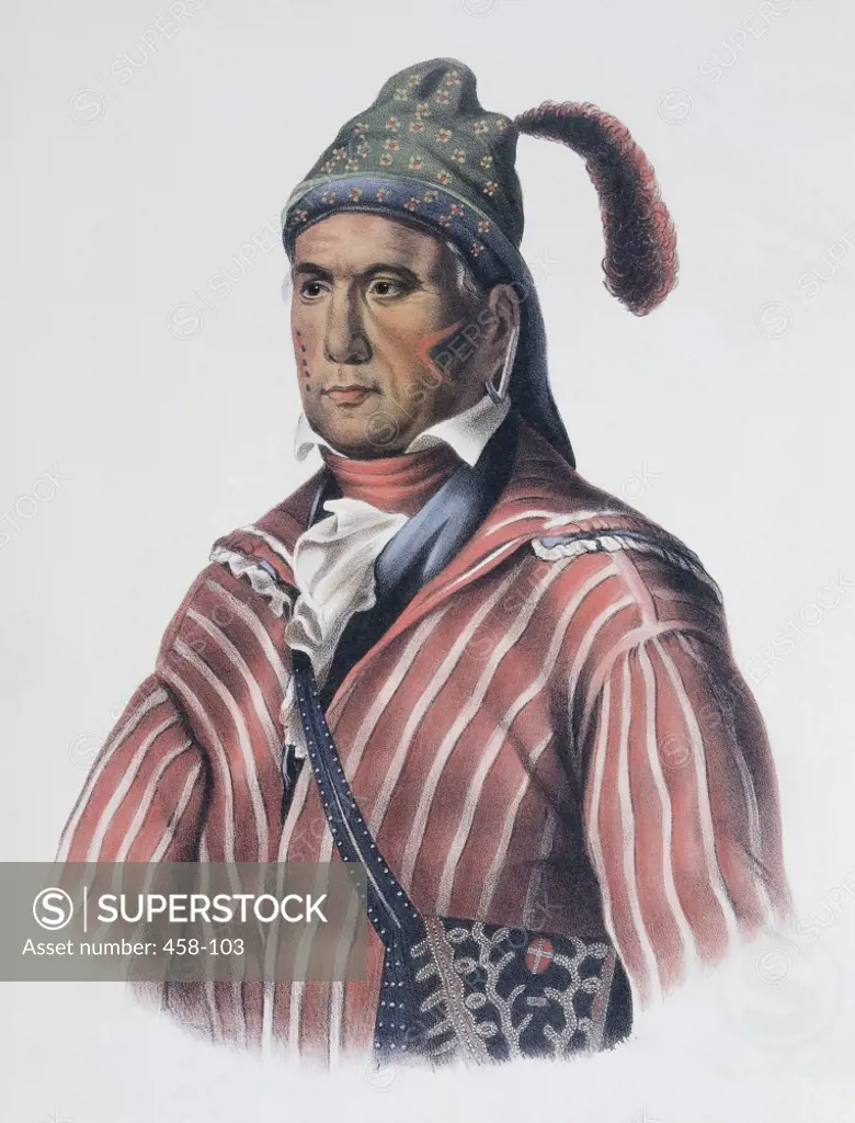 Menawa  (Oakfuskee Chief)  Charles Bird King (1785-1862/American) Lithograph  Pablo Prints 