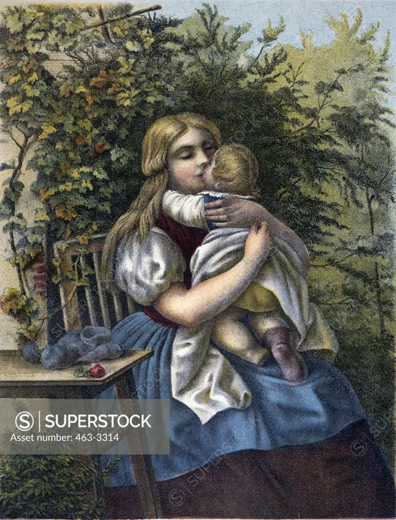 Young mother with child,  by Eduard Seydel,  (1822-1881)