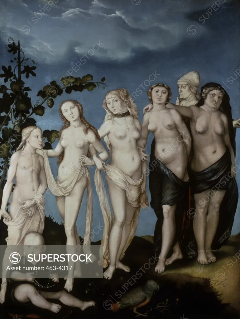 The Seven Stages Of Life 1544 Hans Baldung Grien (1484/85-1545 German) Oil On Wood Panel Museum der Bildenden Kunste, Leipzig, Germany