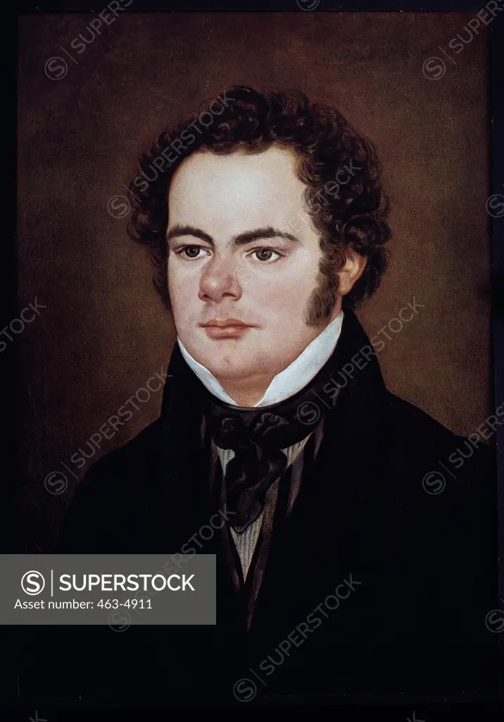 Portrait Of Franz Schubert 1827 Franz Eybl (1806-1890 German) Society of Friends of Music, Vienna,  Austria