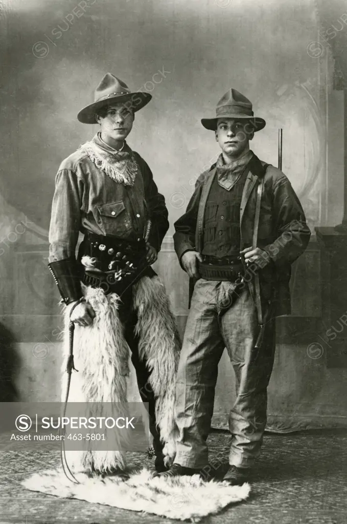 Two Cowboys / Studio photo c. 1900History of the USA,Wild West”.Two Cowboys.Studio photo, c. 1900.