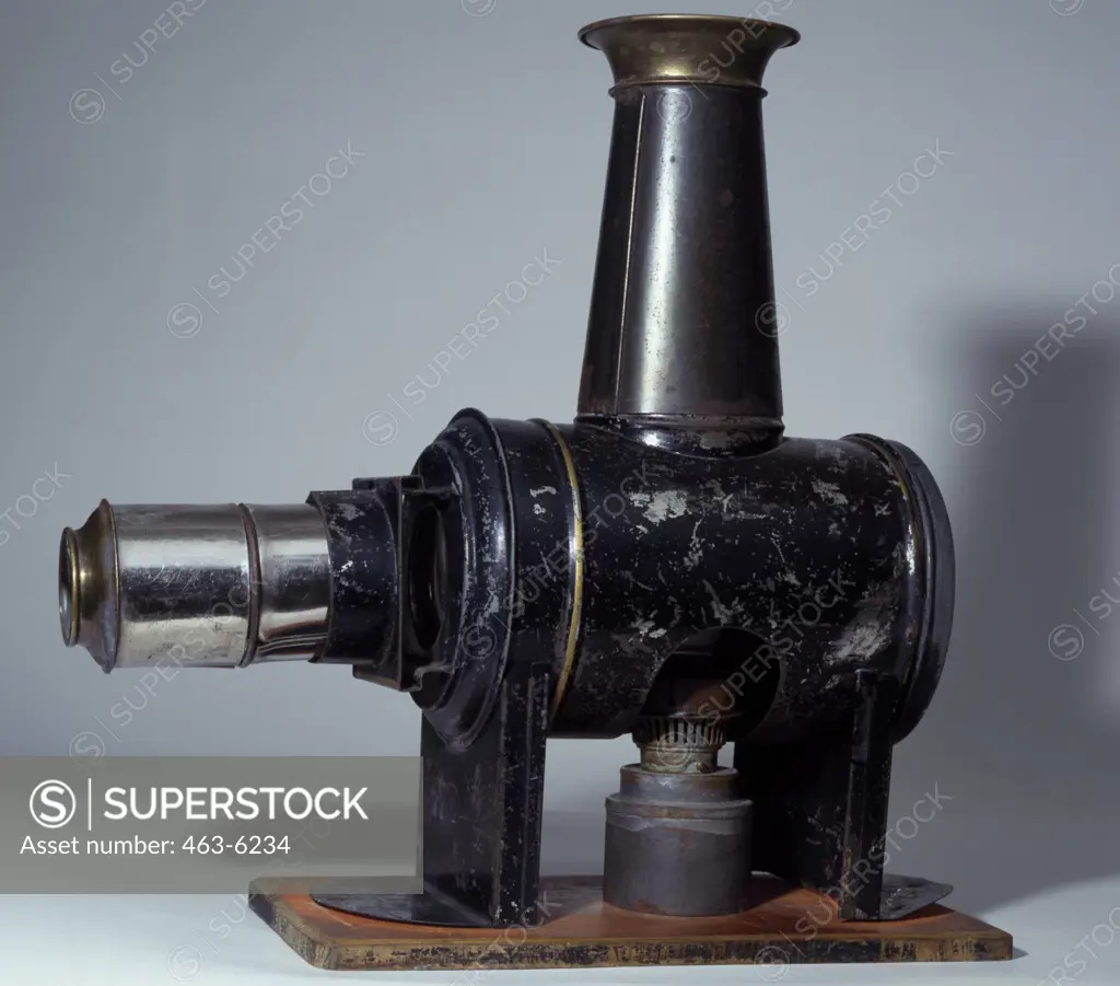 Close-up of a Magic Lantern projector, c. 1880