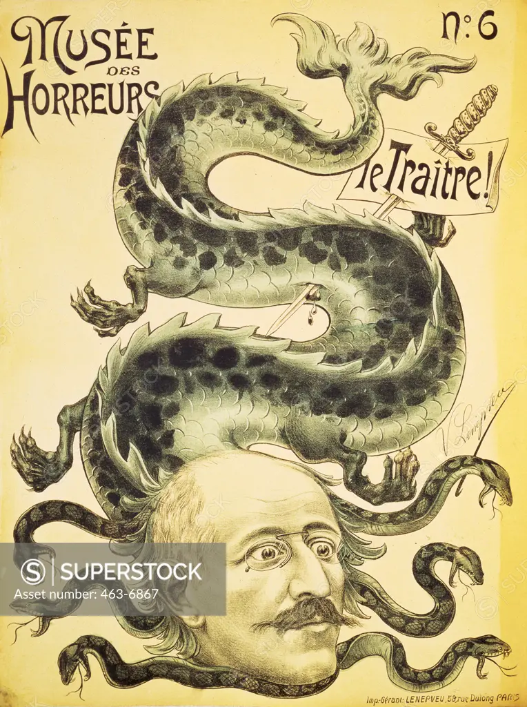 The Traitor (Caricature:  Alfred Dreyfus as Lindwurm) Posters 