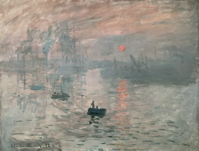 Impression, Sunrise (The Outer Harbor of Le Havre Facing Southeast) 1872 Claude Monet (1840-1926 French) Oil on canvas Musee Marmottan, Paris, France