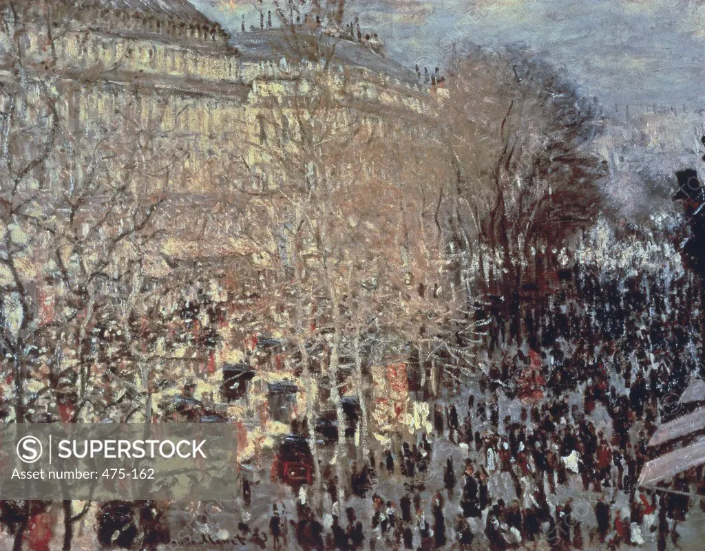 Boulevard des Capucines  ca.1873 Claude Monet (1840-1926 French) Oil on canvas Pushkin Museum of Fine Arts, Moscow, Russia