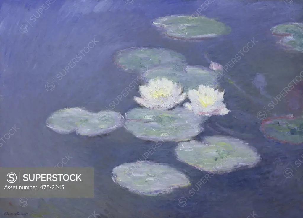 Water Lilies, Evening  Claude Monet (1840-1926 French)  Oil on canvas Musee Marmottan, Paris, France 