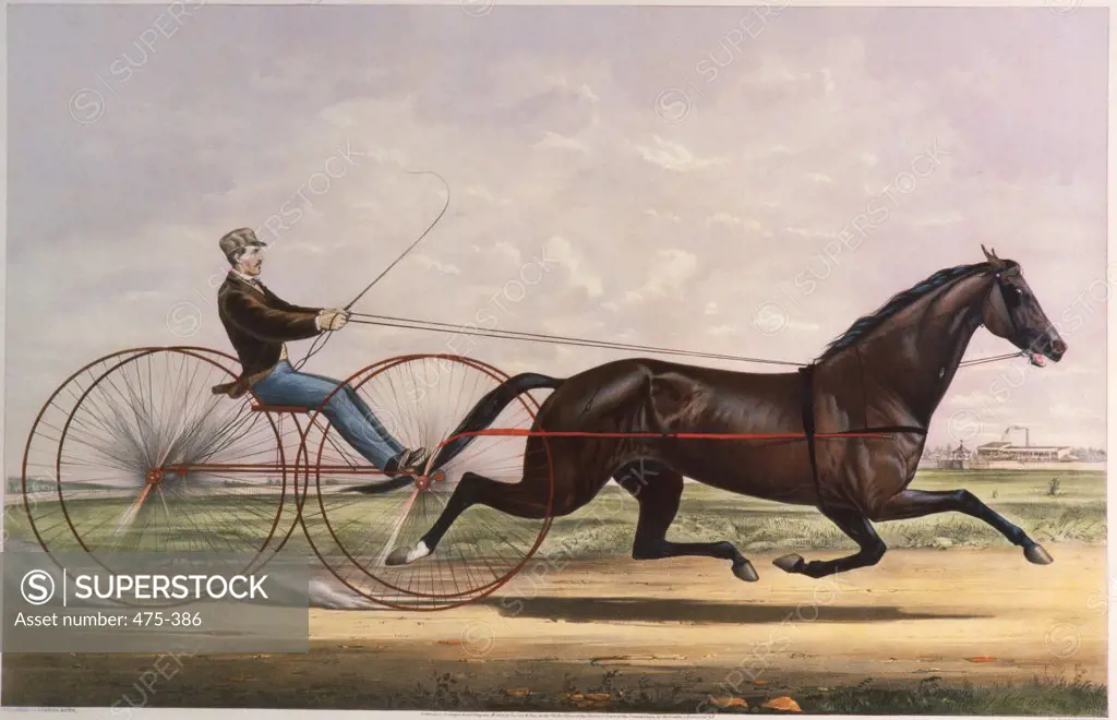 Celebrated Trotting Stallion, George Wilkes 1866 Currier & Ives (active 1857-1907/American) Hall of Trotters, New York 