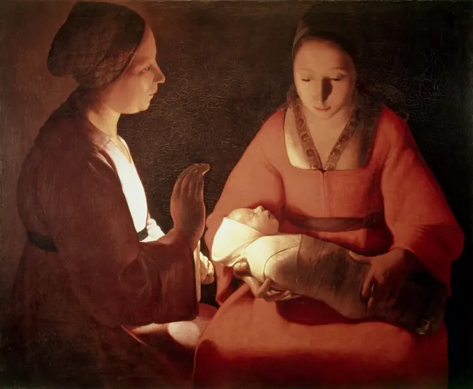 The New Born Child ca. 1640's Georges de La Tour (1593-1652 French) Oil on canvas Musee des Beaux Arts, Rennes, France