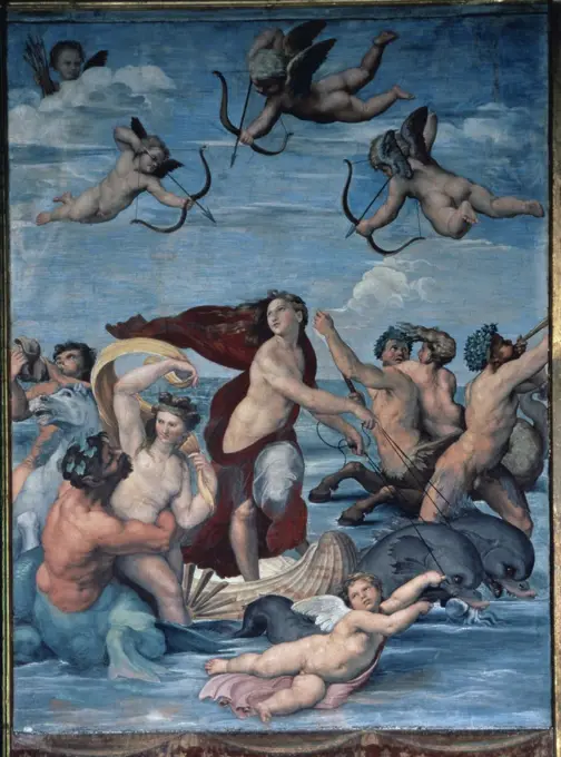 The Triumph Of Galatea 1511 Raphael (1483-1520 Italian) Fresco Villa Farnesina, Sala di Galatea, Rome, Italy