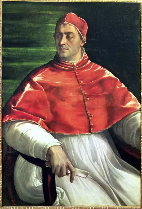 Pope Clement VII (1478-1534) 16th Century Sebastiano del Piombo (1485-1547 Italian) Oil On Canvas Galleria Nazionale de Capodimonte, Naples, Italy