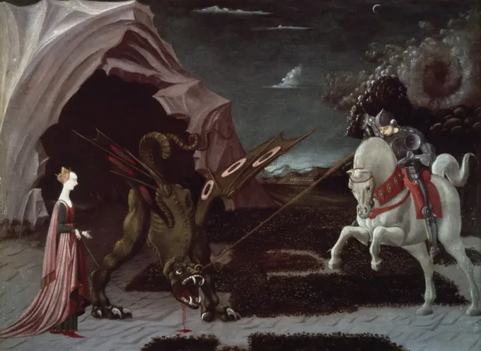 Saint George & The Dragon  Paolo Uccello (c.1396-1475 Florentine)  National Gallery, London