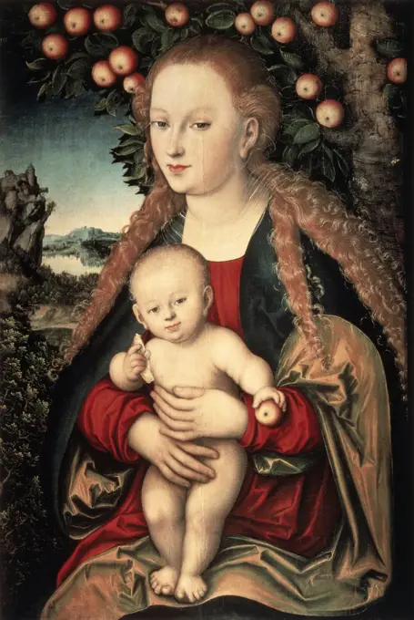 Virgin And Child Under An Apple Tree #1  Cranach, Lucas, the Elder(1472-1553 German) State Hermitage Museum, St. Petersburg, Russia 