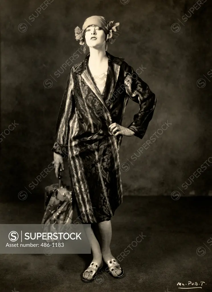 Studio portrait of elegant woman