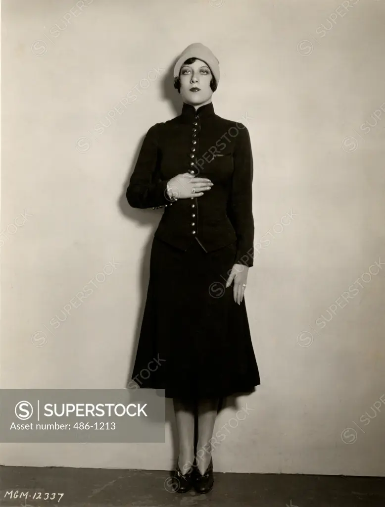 Studio portrait of elegant woman