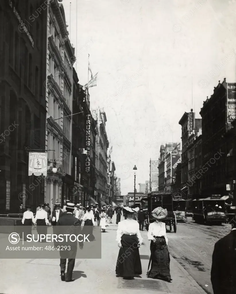 USA, New York City, West 23 St. Above 5th Ave. Toward 10th Ave