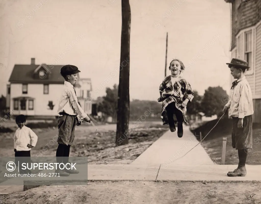 Children jumping rope