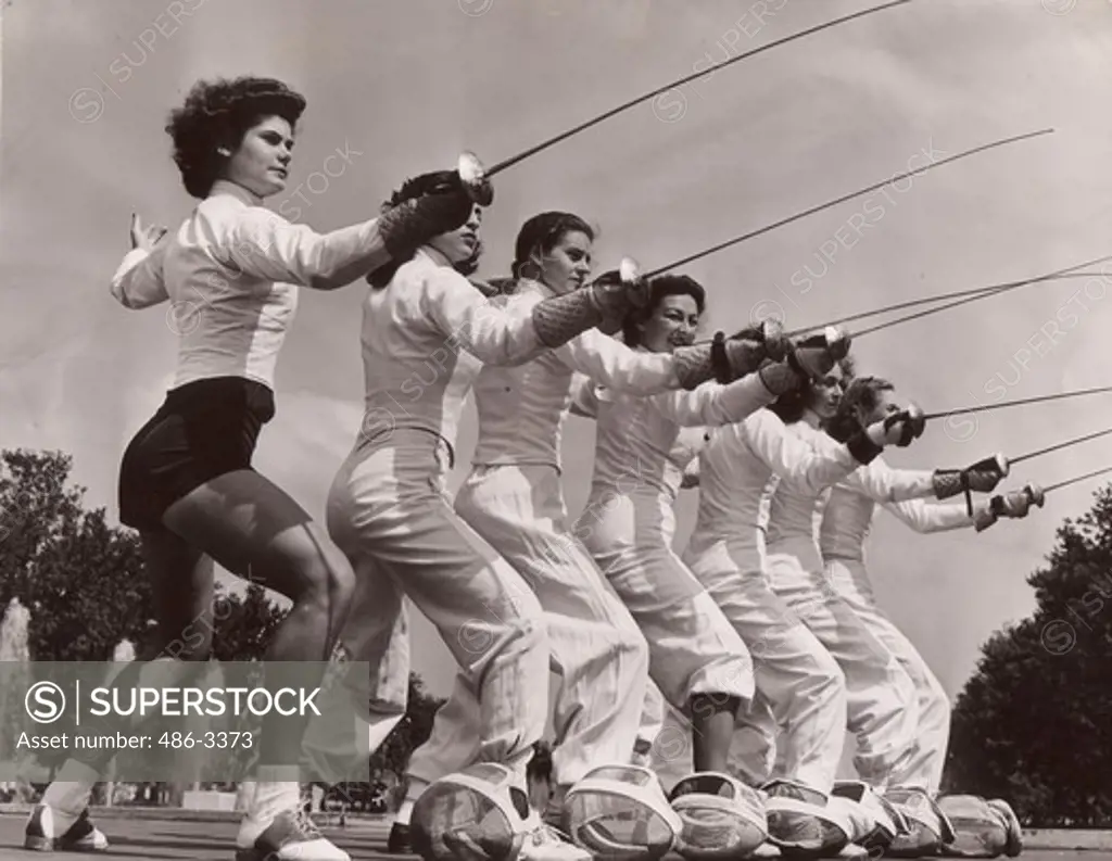 USA, Women Champions and near champions of fencing world at New York World's Fair. Sept 15, 1940