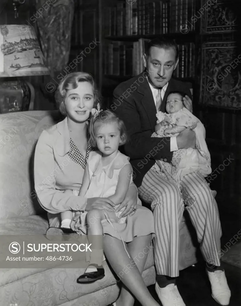 John Berrymore with his wife Dolores Costello and his two children ...