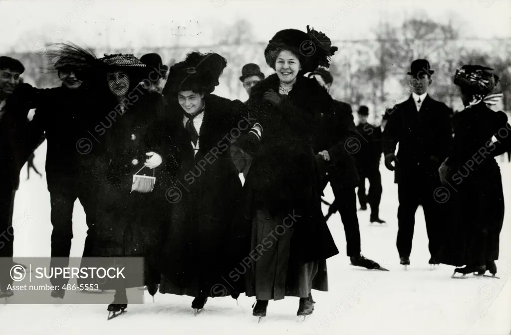 Ice skating in winter