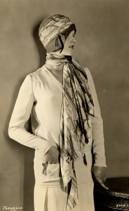 Studio portrait of elegant woman