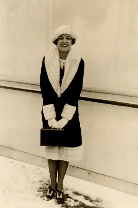 Portrait of woman wearing winter coat