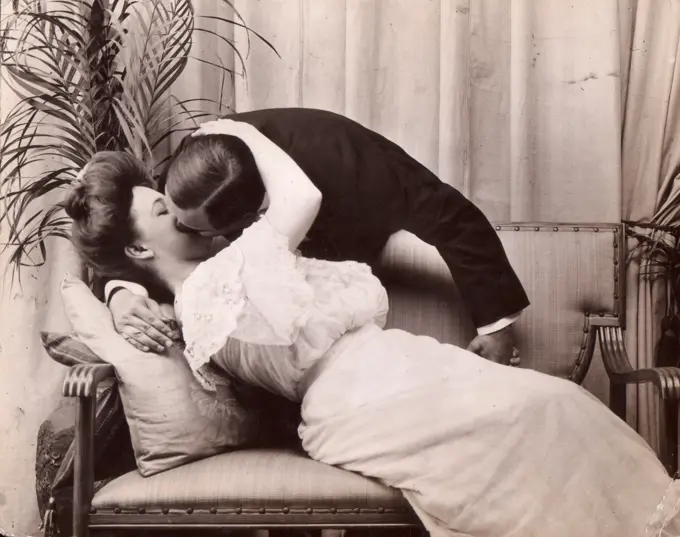 Man and woman kissing