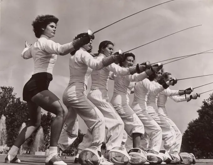 USA, Women Champions and near champions of fencing world at New York World's Fair. Sept 15, 1940