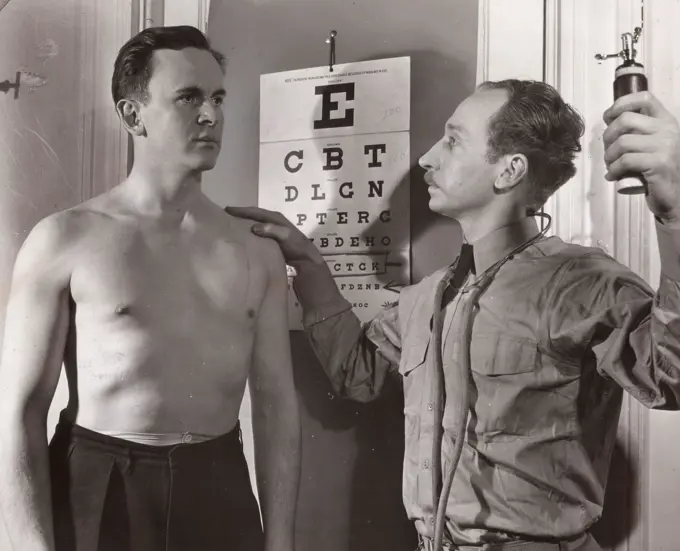 Portrait of man having medical exam