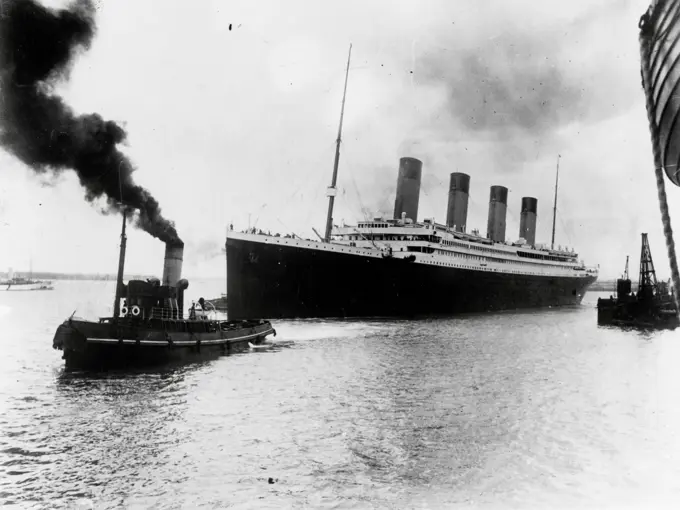 UK, Hampshire, RMS Titanic leaving Southampton, 1912