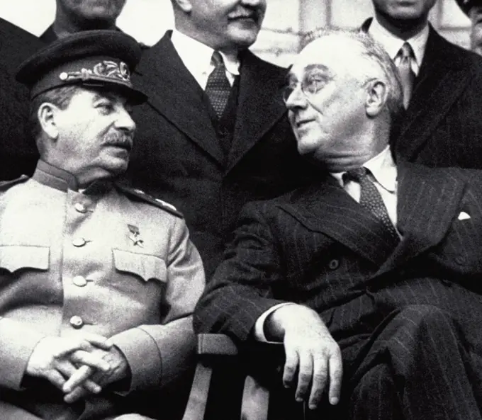 Franklin Roosevelt and Joseph Stalin Tehran Conference Iran, 1943