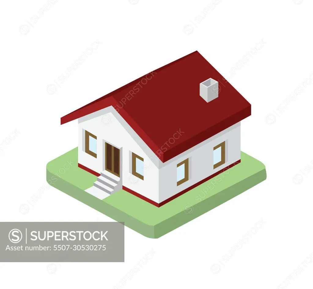 land and building clipart red