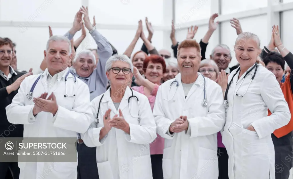 Group of the patients celebrate their recovery