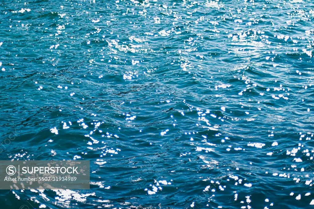 Dark Teal Ripples in Water Wallpaper, Sea Photo Wallpaper, Marine