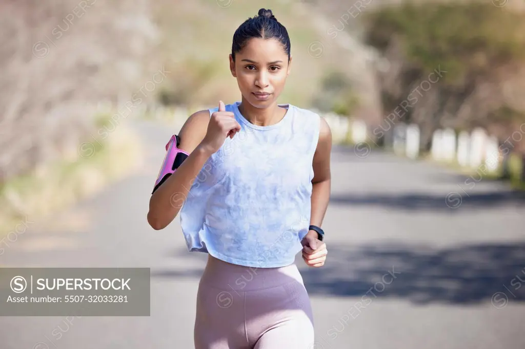 Each stride has purpose. Cropped portrait of an attractive young female athlete enjoying a run outdoors.